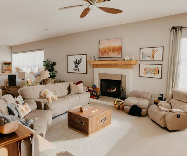 living room after bed bug extermination